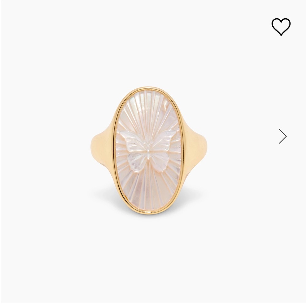 NWT Gorjana butterfly etched opal ring